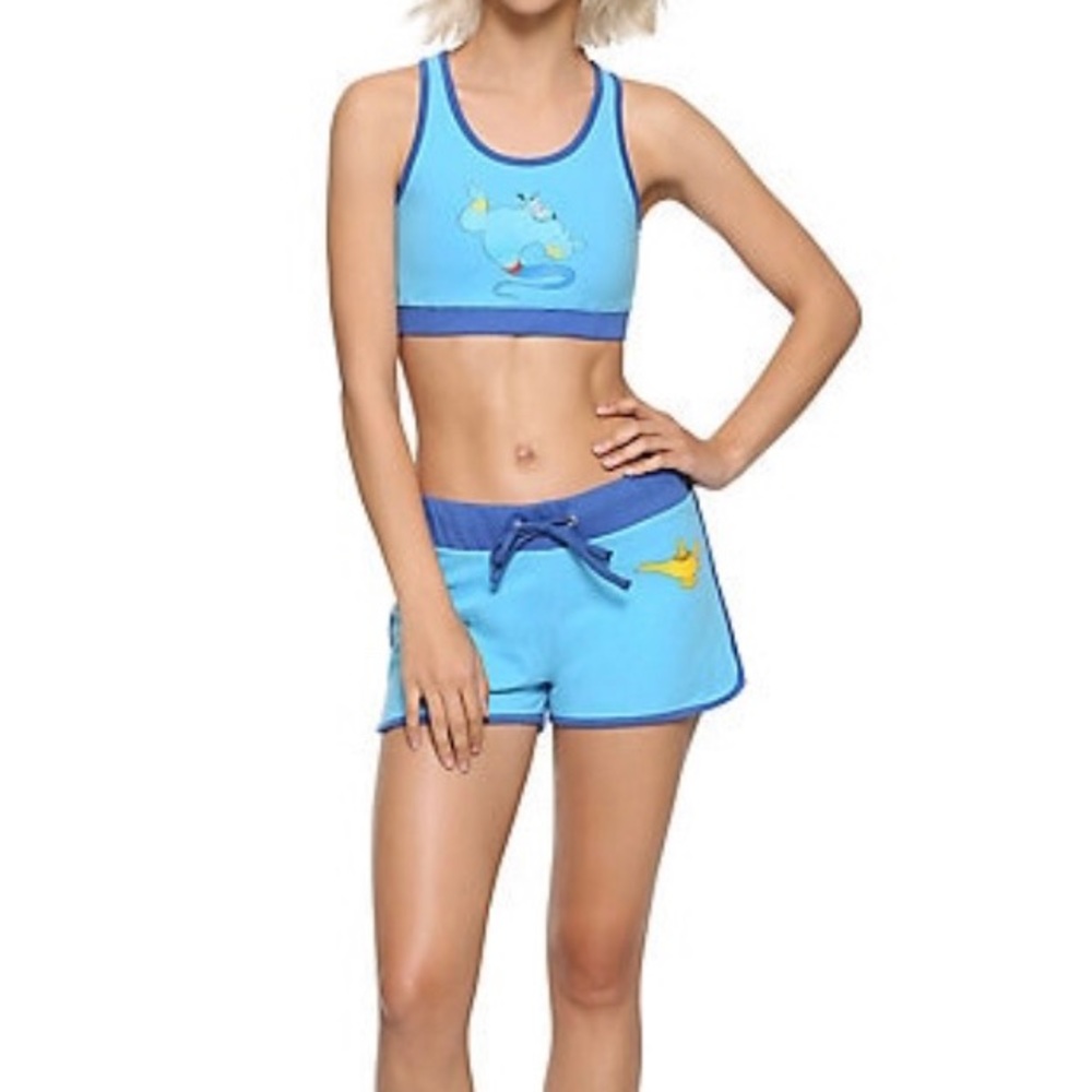 Disney Aladdin Genie Sports Bra and Shorts sz L